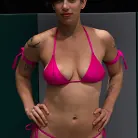 Saffron in 'Brutal head scissors, body locks and back breakers and ass fucking. The roughest match of the year!'