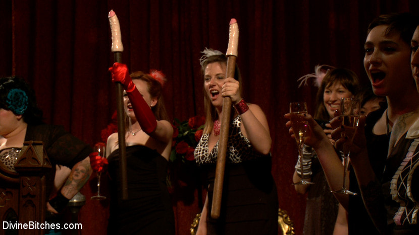 40 women gangbang slaveboy for Bobbi Starr's birthday LIVE and PUBLIC!