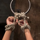 Cassandra Nix in '19yr with long sexy legs is bound helpless, and uncomfortable. Nipple torture, flogging and made to cum!'