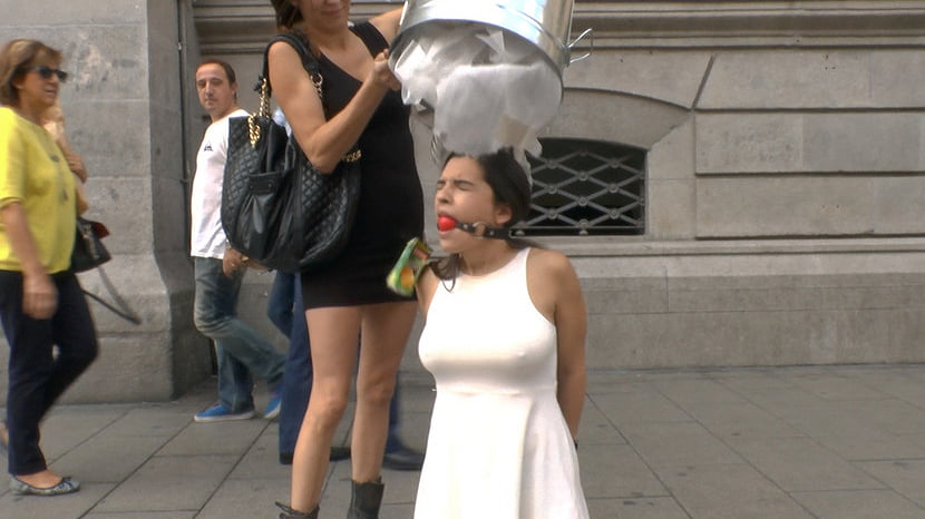 Sexy Spanish Slut Chiara fully exposed on the streets of Madrid