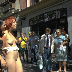 Redheaded slut beautifully disgraced on streets of Madrid