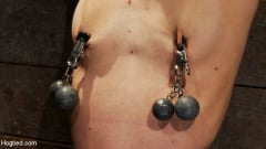 Rene Phoenix - Tiny sexy blond suffers heavy weighted nipple clamps and a crotch burner that keeps her on her toes! | Picture (17)